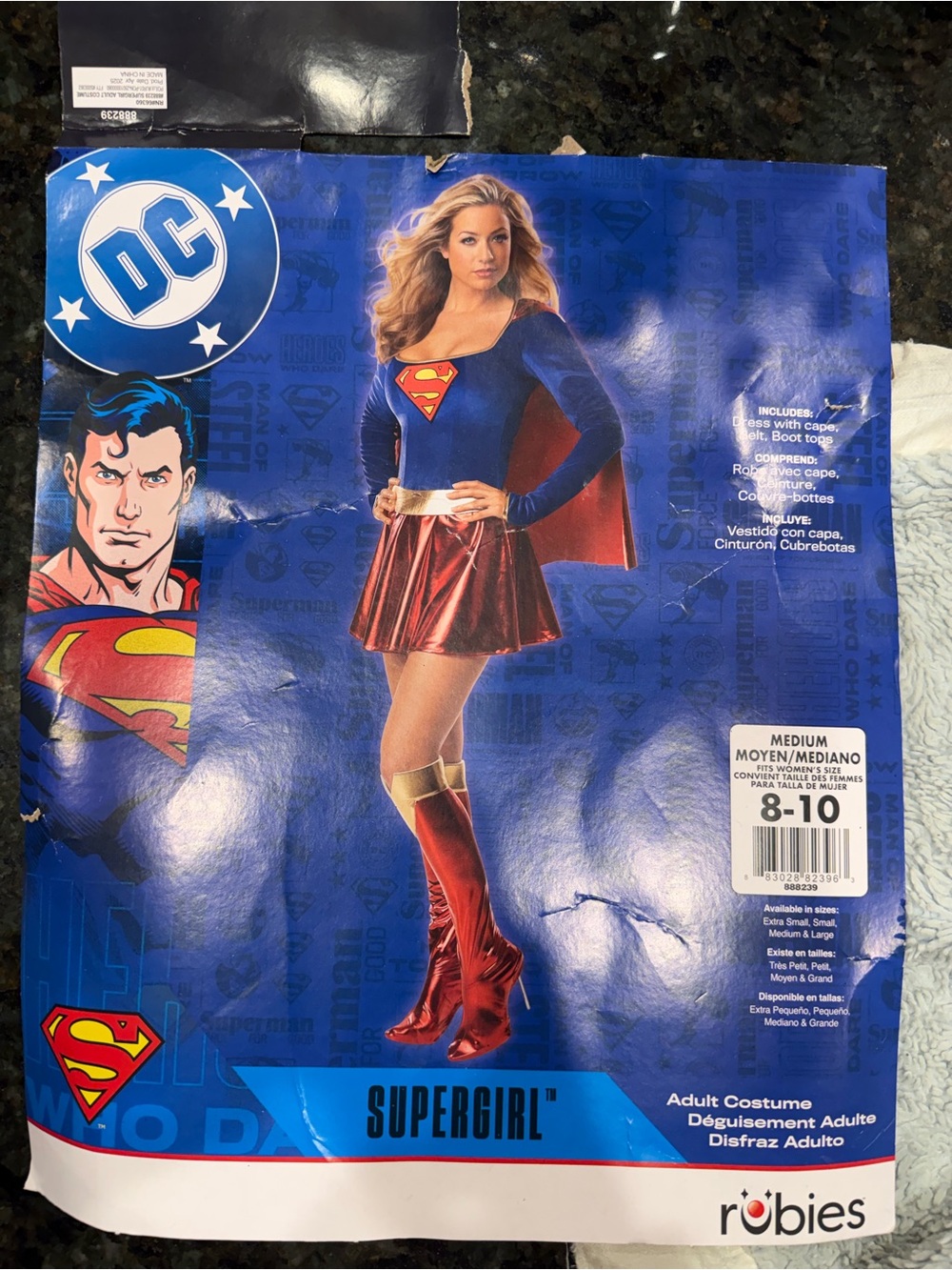 Supergirl Adult Costume in Blue and Red